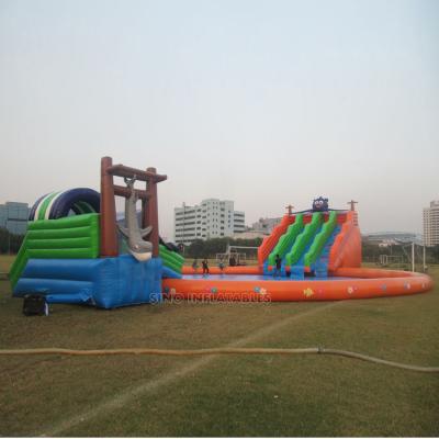 China 0.9mm PVC Tarpaulin Kids N Adults Octopus Inflatable Water Park On Land With Big Big Pool N Inflatable Octopus Slide for sale