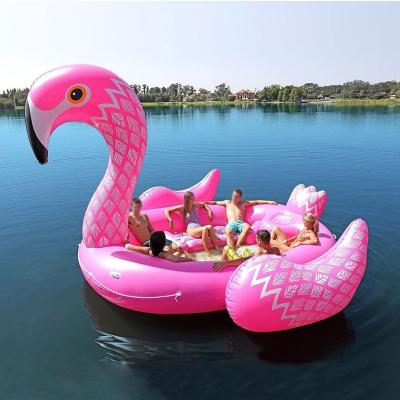 China PVC 17' x15 large commercial grade inflatable flamingo float for swimming pools, lakes or parks entertainment from China water toys factory for sale