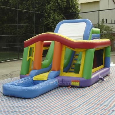 China PVC 31'x17' commercial kids inflatable water bounce house with slide N pool from China factory for sale