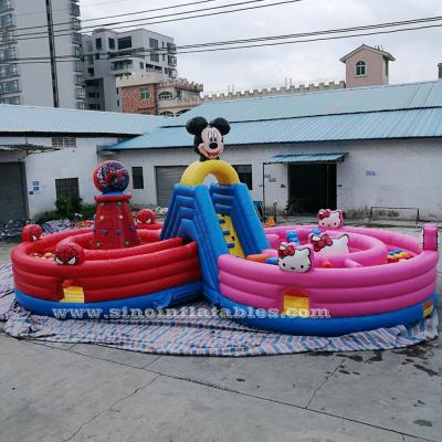 China PVC Outdoor Kids Jumping Inflatable Theme Park With Slide And Obstacle Course From China Manufacturer for sale