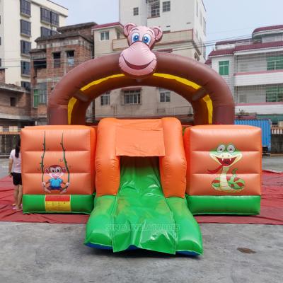 China 6x5m PVC Kids Monkey House Inflatable Bouncy Castle With Slide From Sino Inflatables Factory for sale