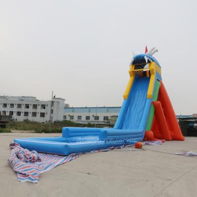 China PVC 11m High Giant Hippo Inflatable Water Slide For Adults Outdoor Inflatable Water Park Entertainment for sale