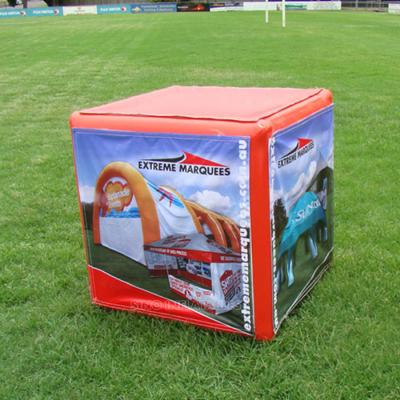 China 3x3m outdoor advertising certificated lead free inflatable cubic box with 4 sides custom logo banner from sino factory for sale