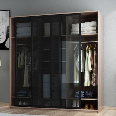 China Hot sale style adjustable modern masterroom glass door wardrobe (height) cabinet for sale