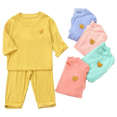 China QUICK DRY newborn two-piece Korean fashion furnishings monochrome hanging sweater striped long sleeve Macarons inner set for sale