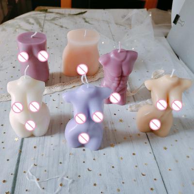 China Festival Decoration Pick Containers Custom Made Luxury , Ceramic Candle Jar Scented Candles Luxury Female Body Shaped Scented Candles for sale