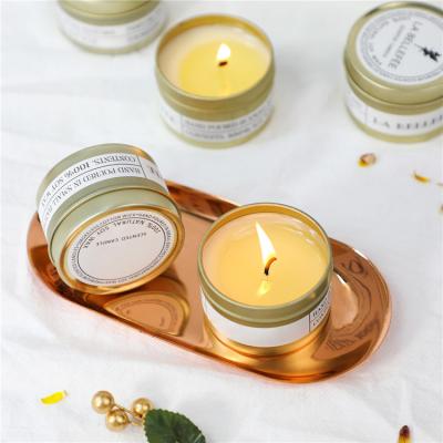 China Festival Decoration Pick Custom Decor Organic Aromatherapy, Soy Candle / Private Label Tin Scented Candle for sale