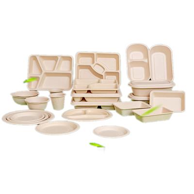 China Good Quality Disposable Wedding Party Tableware Disposable Bamboo Tableware Sets for sale