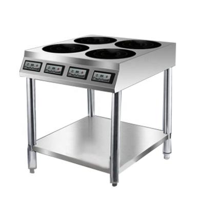 China Commercial Restaurant Kitchen Equipment 4 Burner Induction Cooker With Shelf for sale