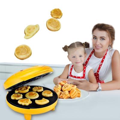 China Mini Electric Pan Cake Maker Hot Selling Amazon Breakfast Machine Cartoon Non-stick Double-Sided Household Mini Bread Machine Cartoon for sale