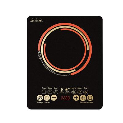 China Hot Sale Amazon Hotel Commercial Electric Hot Pot Cooker Electromagnetic Induction 1500W 220V Kitchen Used Cooktop for sale