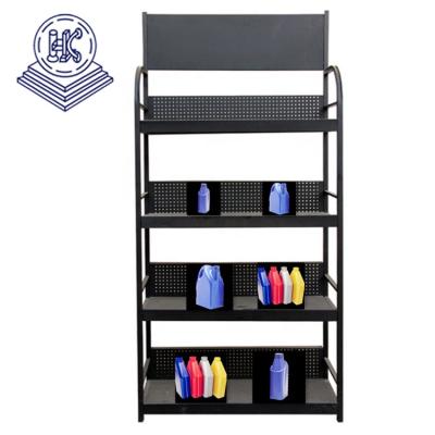 China Product Showing For Shopping Mall 4s Car Shop Accessories Lubricant Engine Oil Display Stand Rack Fit for sale