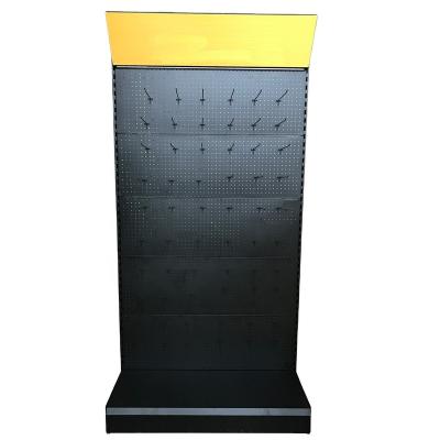 China Iron Metal Customized Free Standing Pegboard Display With Hook for sale