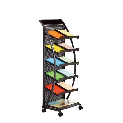 China Iron Metal Customized Metal Steel Wire Retail Magazine Display Rack for sale