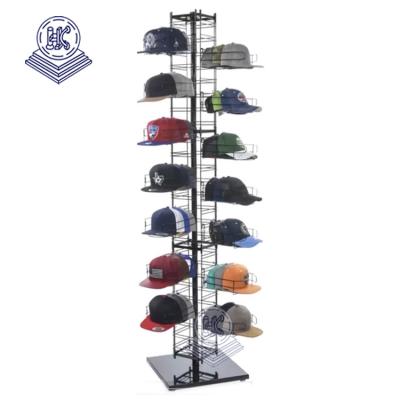 China Product showing for shopping mall floor standing metal wire hoop basket hat display stand rack for retail store for sale