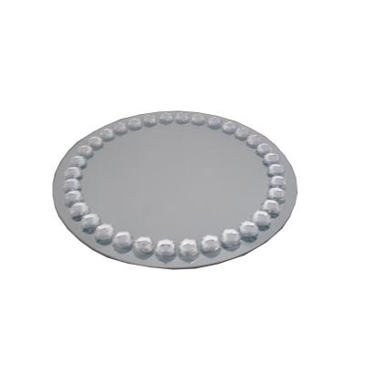 China Custom Mirror Dish Mirror Dish Glass Mirror Dish Minimalist Modern Decorative Handmade Round Dish Cheap Prices for sale