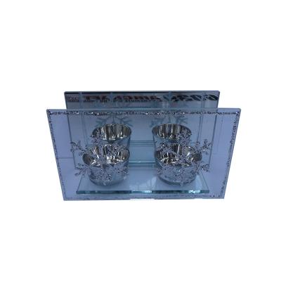 China Morden Wholesale Glass Candle Holder High Quality Glass Candle Holder Set New Fashion Candle Holder Square Glass for sale