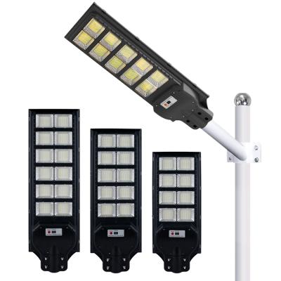 China high brightness/brightness factory price/smart sensor/high new style/factory price/ip65 outdoor waterproof smart sensor watts/high lumen 100 new style 200 300 integrated all in one solar led road light for sale