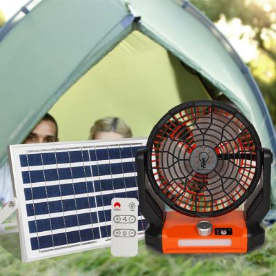 China Solar Charging Solar Rechargeable Fan/Remote Control Waterproof Solar Charging/Remote Control Camping 18w Battery Fan 6v Waterproof Outdoor Fishing with Light for sale