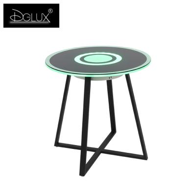 China Hifi Speaker 8W LED RGB Built-in Light Designer Music Player High Capacity Battery Musical Coffee Table for sale