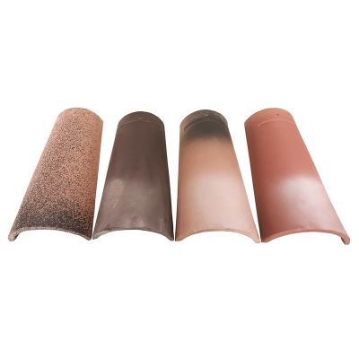 China Spanish Type Mediterranean Villa Roof Tiles In Clay Material Color Glazed Light Red Yellow Brown Mediterranean Style for sale