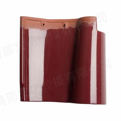 China Factory Wholesale Modern Red Glazed Ceramic Roof Tile S Type In Cheap Price Glossy Surface for sale