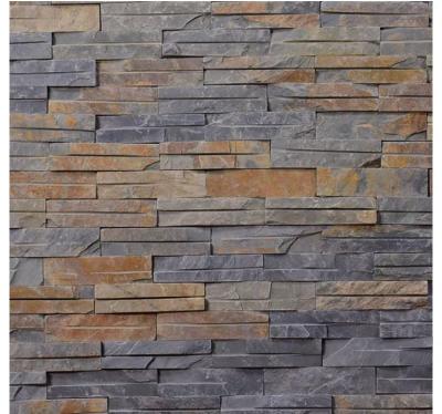 China Modern Rust Color Ledge Stone Veneer Exterior Wall Tiles Stone Stacked Tiles Wall for sale