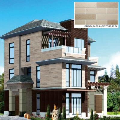 China Exterior Tiles Decorative Wall Tile Exterior Wall Tile Matte Split Brick in Cream Color for sale