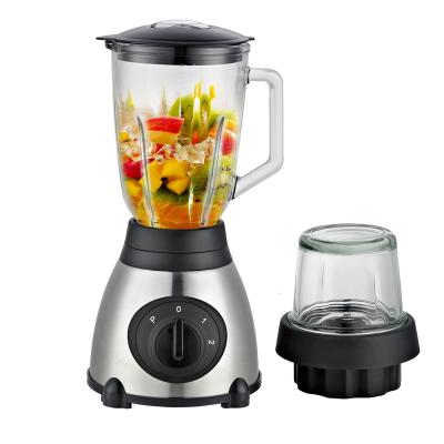 China 550w Stainless Steel Base 1.5L Multifunctional Custom Pot Blender Countertop Push Button SUS304 Glass Blades Fruit Multifunctional Blender Juice for sale