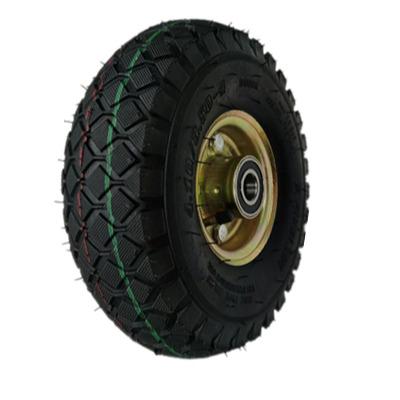 China Building Material Shops Small Pneumatic 10inch Rubber Tire Inflatable Wheel 4.10 / 3.50-4 With Bearings for sale