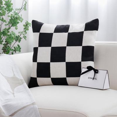 China New Arrivals RTS Sustainable Chenille Woven Jacquard Checkerboard Washable Soft Tile Sheets For Home Decor for sale