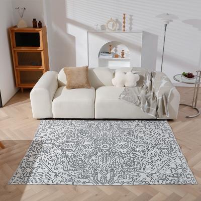 China Washable Meow Modern Area Rug Black and White Geometric Yarn-Dyed Washable Process Jacquard Reversible Living Room Decor Area Rug and Blankets for sale