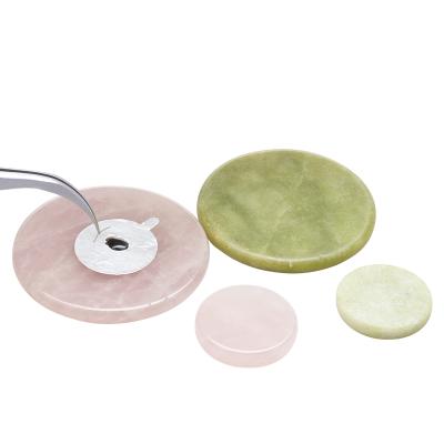 China For Lash Extension Or Other Beauty Uses Classic Round Jade Stone False Eyelash Extension Glue Pad Adhesive Holder For Eyelashes Extensions Glue Makeup Tool for sale