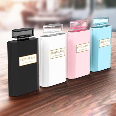 China Silent Electric Fan Mini Pocket Perfume Fan Outdoor USB Rechargeable Portable Foldable Camping Handheld Car Office Summer for sale