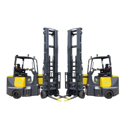 China Applied Electric Narrow Place Forklift 2500kg Stacker Use In Warehouse 1900mm Narrow Aisles Lift Height 10m for sale