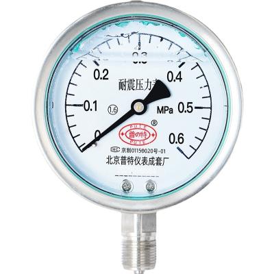 China Yn-100bf Stainless Steel Transformer Shockproof Pressure Gauge 0 1.6 2.5MPa for sale