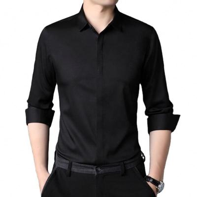 China Anti-pilling long sleeve men's plain shirts with profession leisure acrylic polyester viscose classic for sale