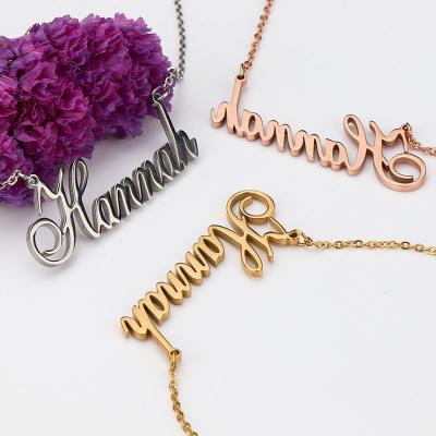 China CLASSIC Custom Personalized 316 Stainless Steel Jewelry Initial Letter Words Monogram Necklace for sale