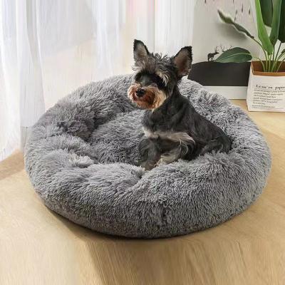 China Cheap Soothing Fluffy Washable Luxury Dog Waterproof Donut Plush Washable Camping Sofa Bed Large for sale