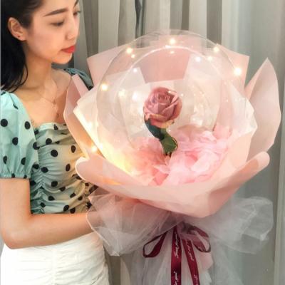 China In the event & Party Supplies Led Light Transparent Balloon With Flower Bouqu Pink Color Up Bobo Balloons for sale