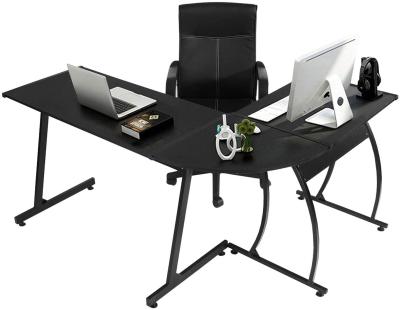 China PC Foldable Modern Reversible L-Shape Corner Table For Home Office Computer Desk Black HA0001A1 FA0001 for sale