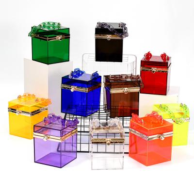 China PORTABLE wholesale acrylic transparent box bags clear women handbags purses and luxury handbags purses for women for sale