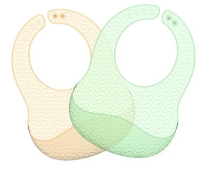 China BPA Free Wholesale Waterproof BPA Free Folding Roll Up Silicone Soft Baby Bib Food Grade Baby Feeding Product for sale