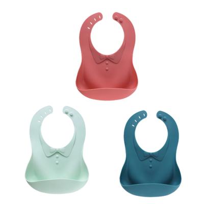 China Factory Direct Sale BPA Free Organic Kids Feeding Eating Customized Waterproof Silicone Baby Oil Proof Bib for sale