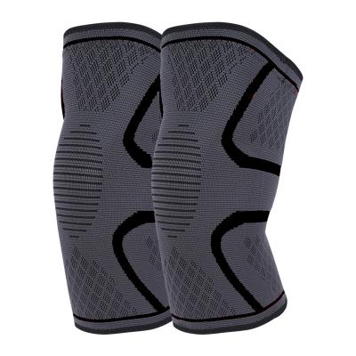 China Breathable Customized Nylon Compression Knee Brace For Running Rise Retraining Arthritis Knitted Knees Support Sleeve for sale