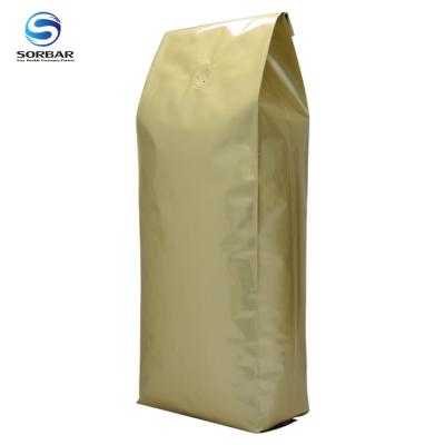 China Custom Printed Square Seal Flat Bottom Aluminum Can Coffee Bag Moisture Proof Pouch With Valve for sale