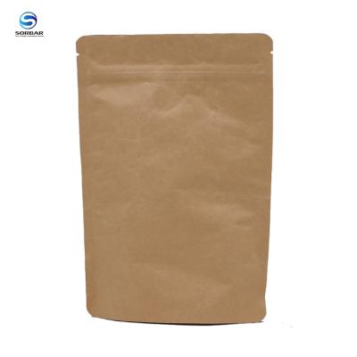 China Wholesale Custom Moisture Proof Printed Kraft Paper Stand Up Zipper Bag With Window for sale