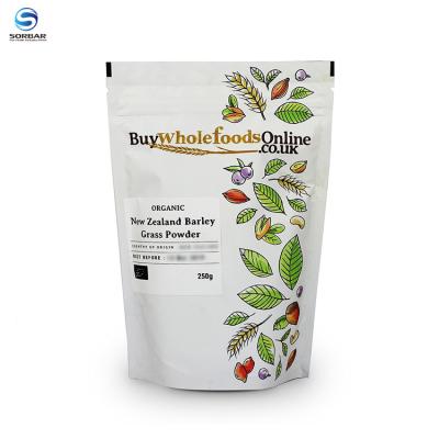 China Custom Plastic Barrier Zipper Food Resealable Wheat Grass Sunflower Seed Packaging Bags for sale