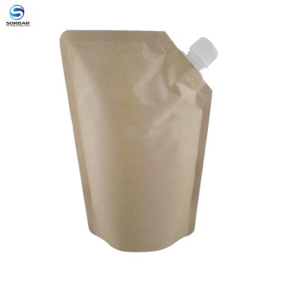 China White Paper Packaging Pouches Drinks Spout Holder 500Ml Liquid Plastic Reusable Food Moisture Proof Biodegradable Ziplock/Reusable Aluminum Foil Up Pouch for sale