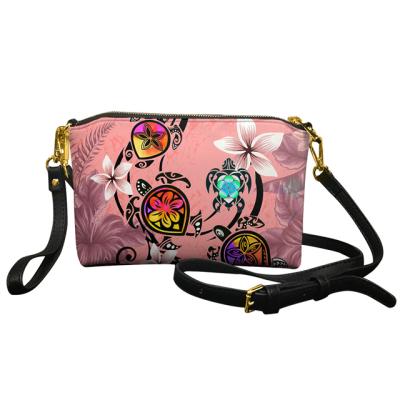 China Maoli Logo Print Women Small Purse Lady's Purse Shoulder Bag Colorful Hawaiian Tribal Packing PU Leater For Ledies Handbag Wholesale for sale